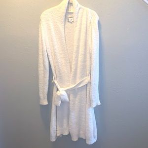 Lemon White Soft Plush Spa Long Robe Sleepwear Women’s Sz Medium Large